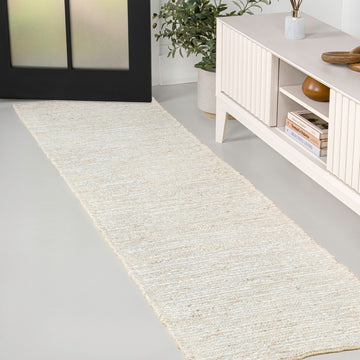 Griffin Rustic Farmhouse Woven Jute Solid Area Rug